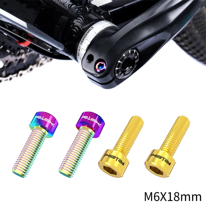 Risk M6*16 18 20 Titanium Bicycle Bolt Crankbrothers Anodized Screw Crank Mtb Road Bike Disc Brake Caliper Colored Ultra Light