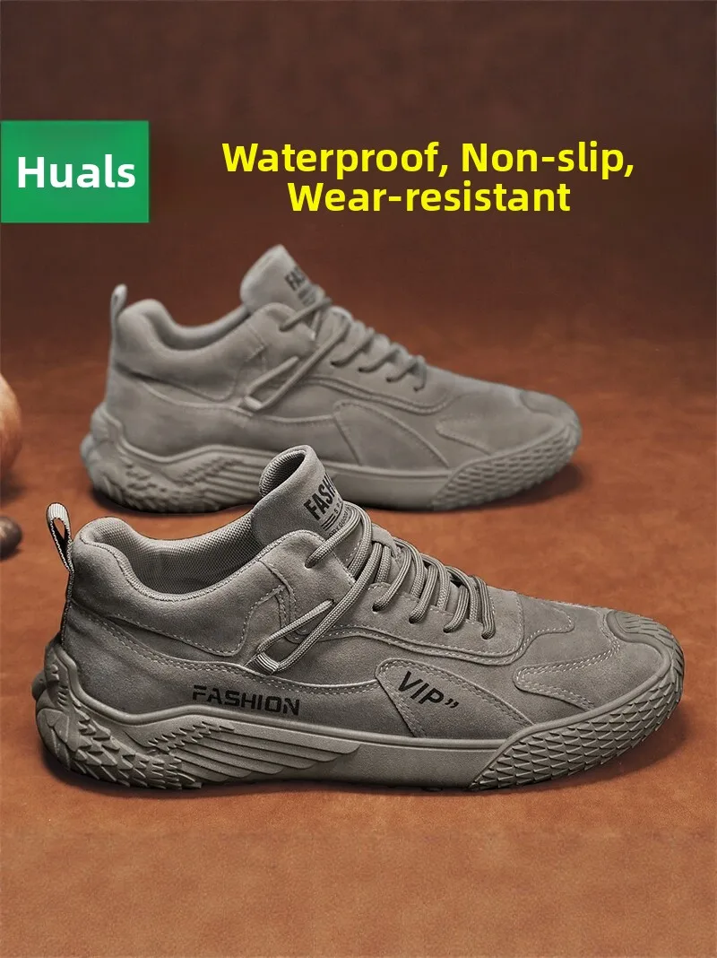 Men's Outdoor Sports Shoes Breathable Anti-slip Lightweight Work Shoes for Climbing And Walking in Autumn And Spring
