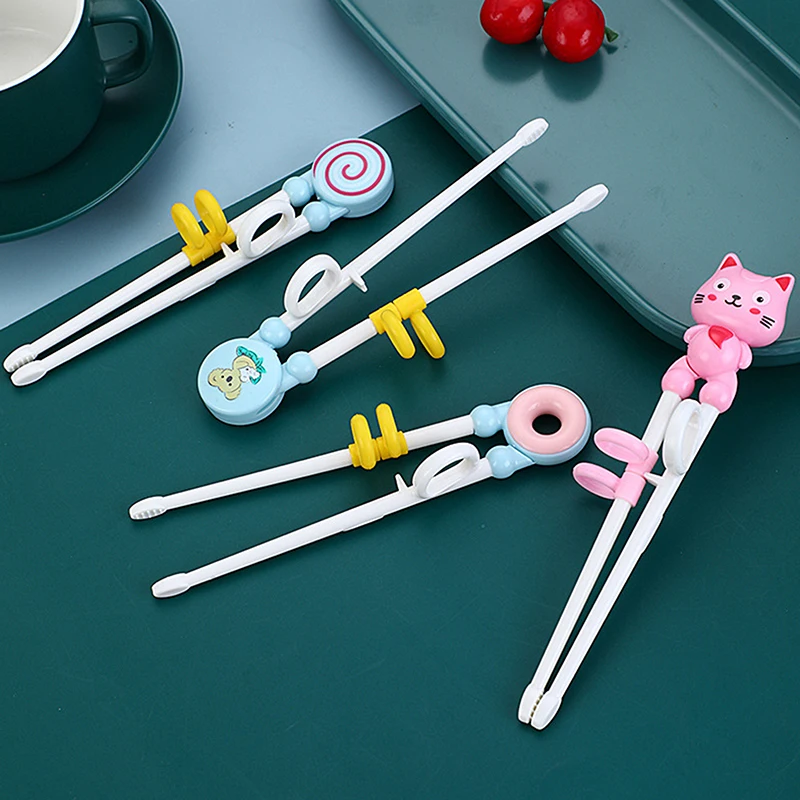 Children Eating Training Baby Learn Chopsticks Cartoon Animal Head Chopsticks Plastic Environmentally Friendly Home Party