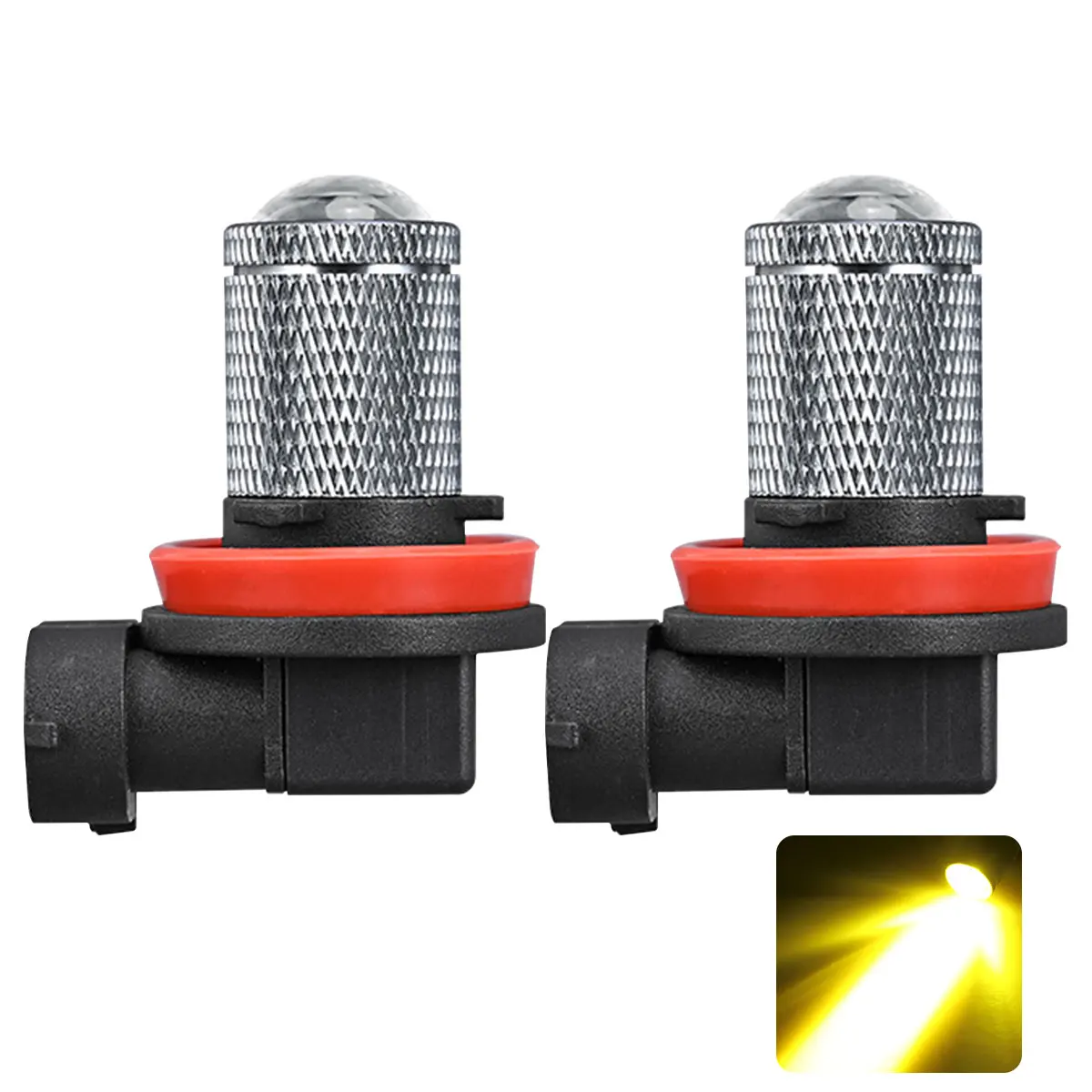 Fog Lamp H11 Headlight For Fog Lights Aluminum LED Auto Fog Lights Led Bulbs Led Bulb Aerospace-grade Lens Body