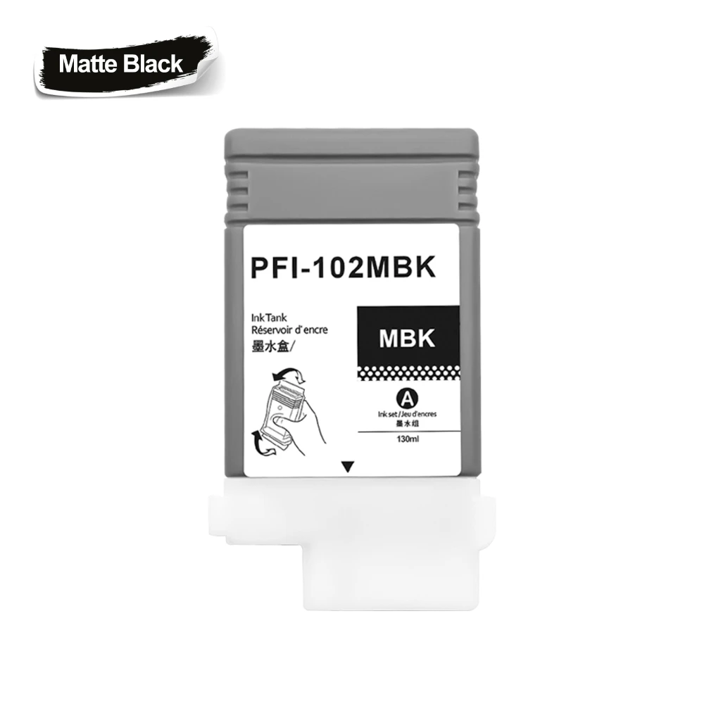 PFI-102 PFI102 Ink Carttidge With Chips And Ink For Canon iPF500 iPF510 iPF600 iPF605 iPF610 iPF700 iPF710 iPF720 130ML/PC