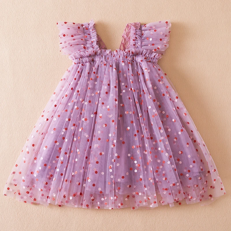 Cute Girls Dress New Summer Girl Vestidos Polka Dots Princess Clothing Toddler Tutu Baby Kids Birthday Tulle Costume Casual Wear