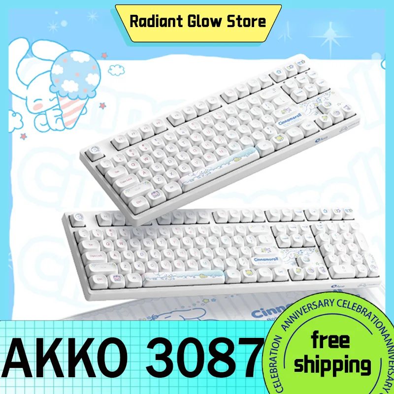 

Akko 3087 5108b Keyboard Moa Wired/Wireless Mechanical Keyboard Hot Swap Customization Cartoon Gaming Keyboard For Girl Office