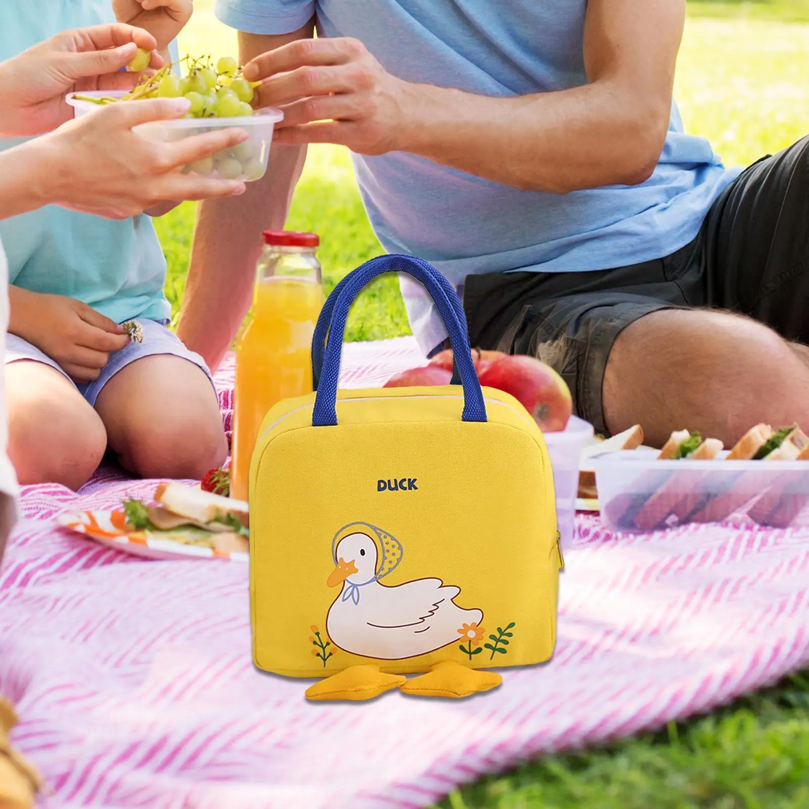 Kids Portable Insulated Thermal Picnic Food Cute Yellow Duck Lunch Bag Box Tote Food Fresh Cooler Bags Pouch for Children Bag