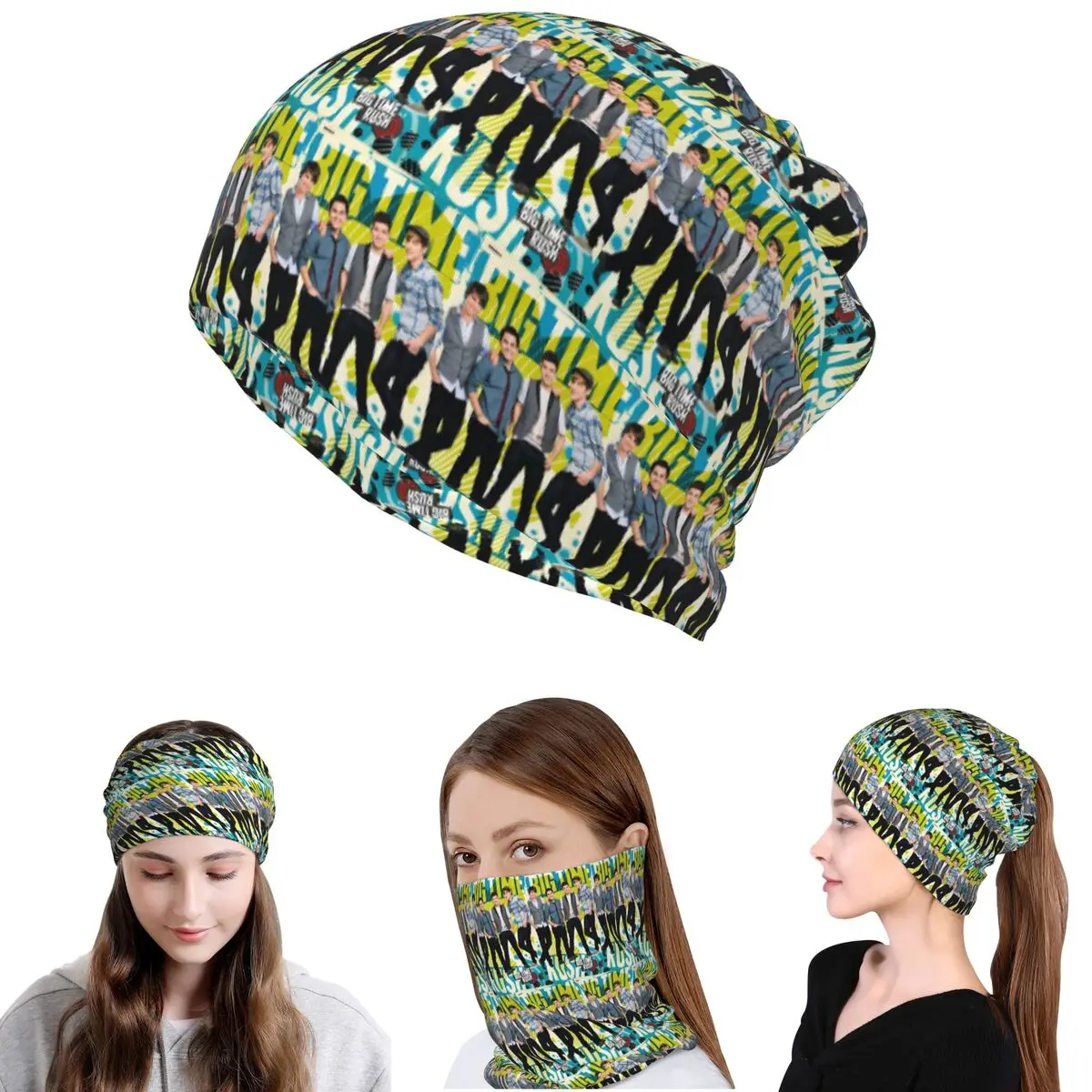 Big Time Rush Band Bandana Neck Cover Magic Scarf Multifunction Balaclava Beanies Hat Unisex Adult Windproof