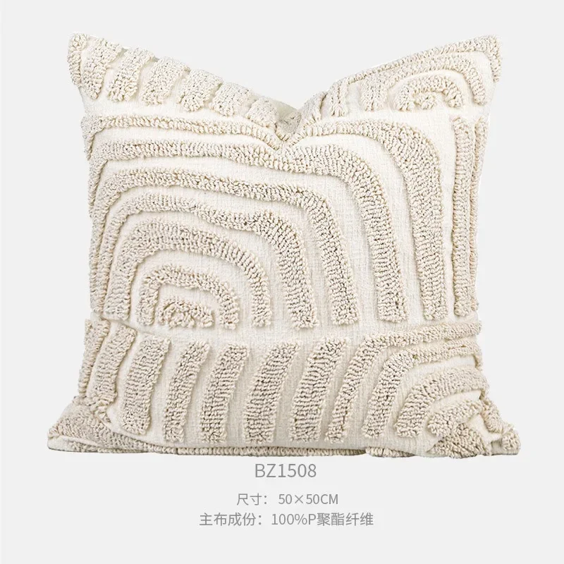 Cream throw pillow sofa living room bed backrest model room soft cushion bay window pillow