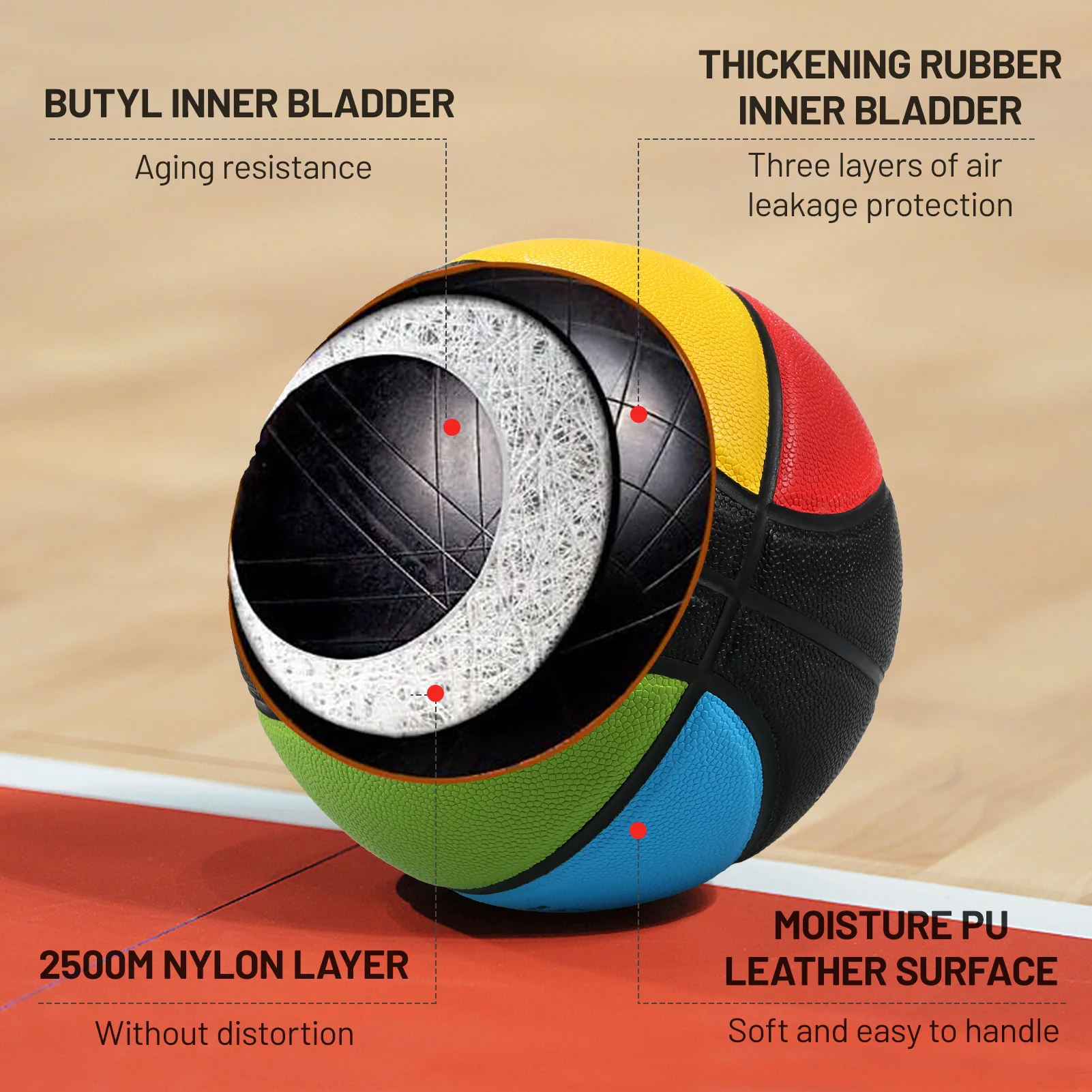 ネットバッグと針が付いた公式バスケットボール,屋外と屋内のトレーニングボール,pu素材,送料無料