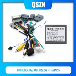 QSZN Car radio Canbus Box Decoder HD-RZ-01 For Honda Jazz Jade HRV XRV Fit Harness Wiring Cable 16PIN Wiring Harness Power Cable