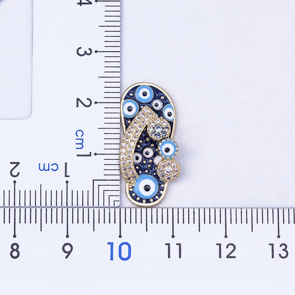 AIBEF New Trend Enamel Slipper Pendant For Women Blue Evil Eye Necklace Mirco Pave CZChain Gold Plated Party Summer Jewelry Gift