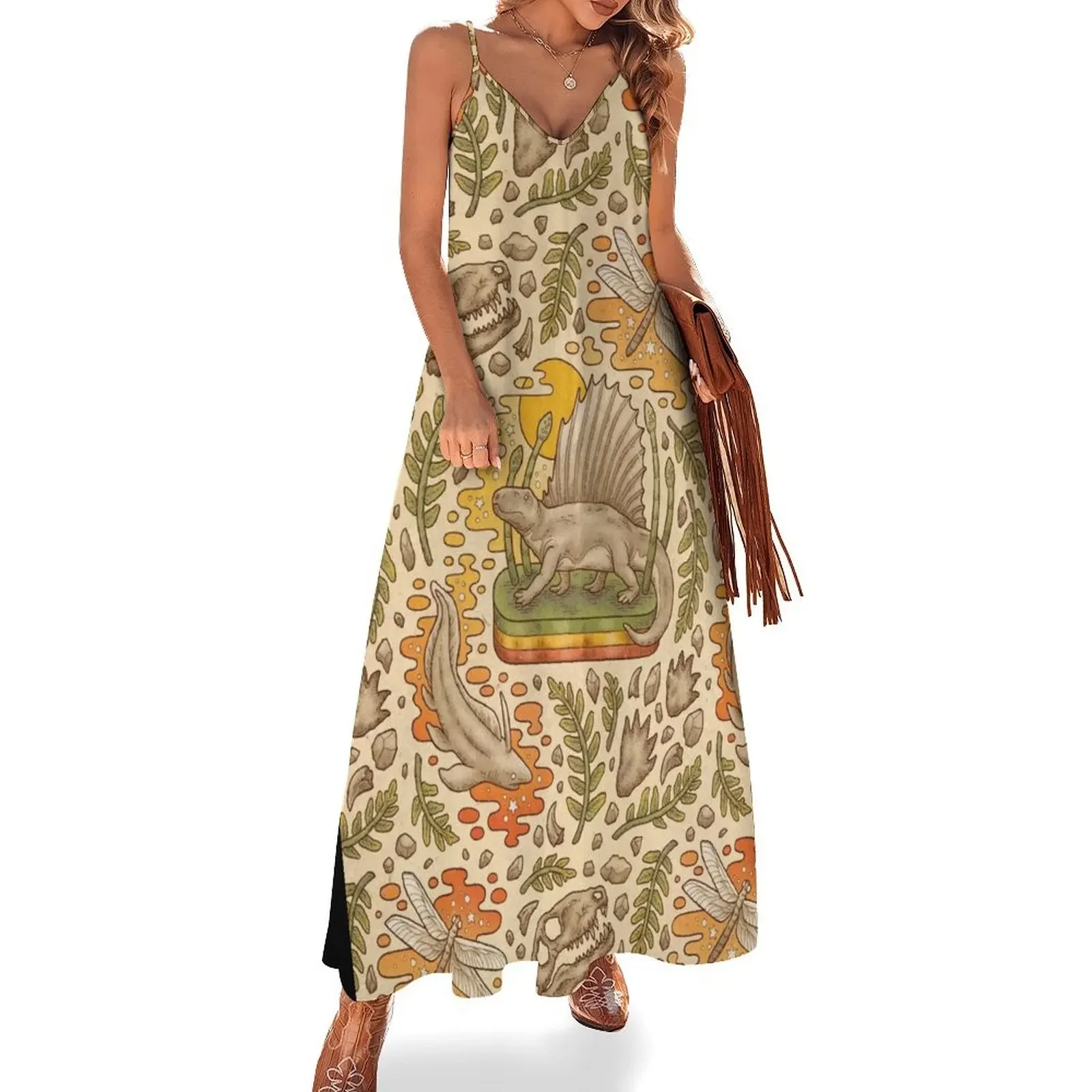 

Daydream Dimetrodon Natural History Art Permian Prehistoric Life Sleeveless Dress summer dress daily prom dresses 2024