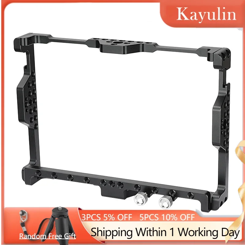 

Kayulin 7" 4K Monitor Cage Kit Protective Cage (Exclusive Use) 1/4" Mounting Points & Shoe Mount Photo Studio For LILIPUT H7 H7S