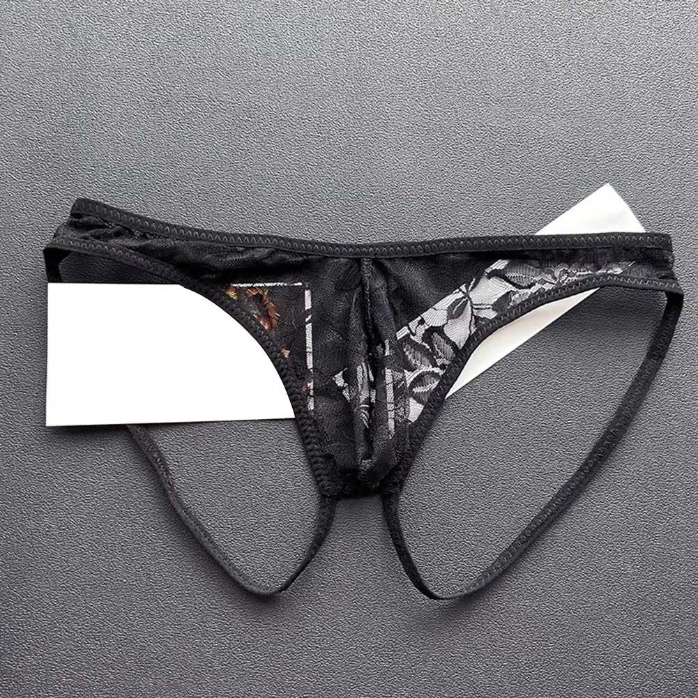 شورت داخلي دانتيل للرجال، سراويل داخلية منخفضة الارتفاع، سراويل داخلية بلون سادة