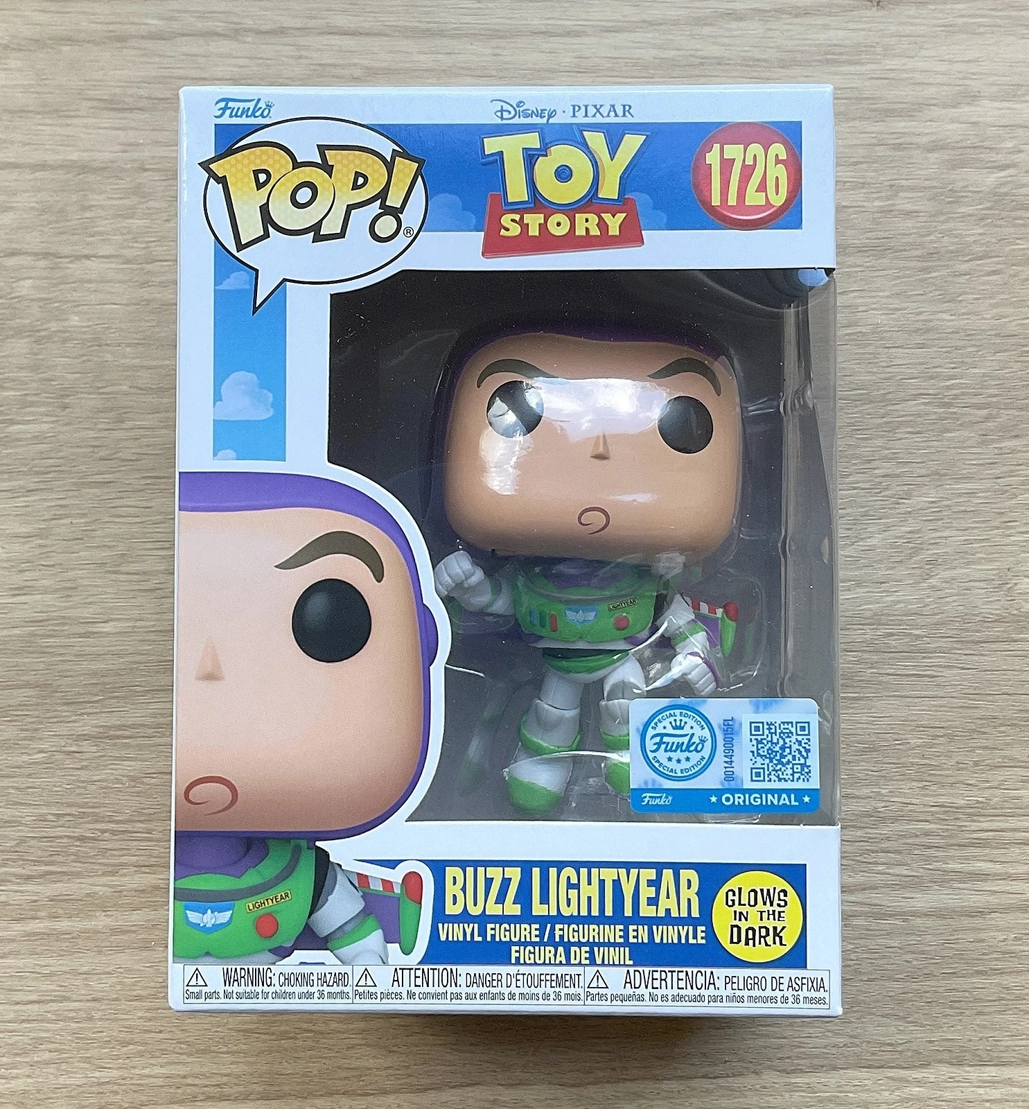 

Genuine Funko Pop! Disney Pixar Toy Story #1726 Buzz Lightyear Glow in The Dark Vinyl Figure Model Ornaments in Stock