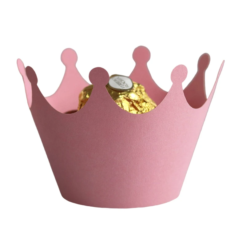 50/100pcs Princess Crown Cupcake Wrappers Baby Shower Muffin Cupcake Baking Cups Cases Wedding Birthday Party Cake Decorations