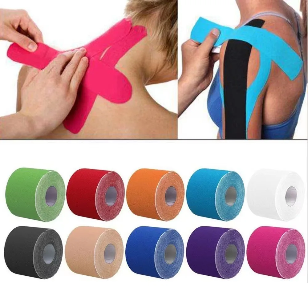 Hot 5cmX5m 2/4/6pcs Sports Kinesiology Tapes Waterproof Elastic Stickers Athletic Bandage Muscle Support Pain Relief Protector