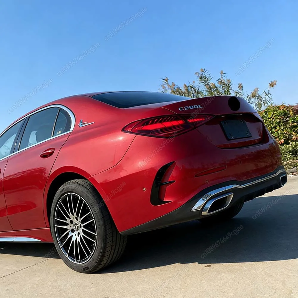 

Rear Bumper Lip Spoiler Sticker Side Canards Gloss Black For Mercedes Benz C Class W206 C200 260 300 C43 C63s AMG 2022-2024 Trim