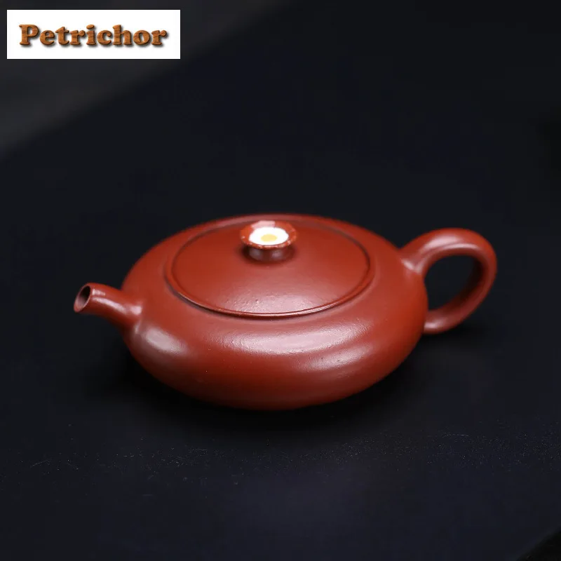 

90ml Antique Yixing Purple Clay Teapots Handmade Sketch Pot Raw Ore Mud Kettle With Strainer Zisha Tea Set Tea Services Craft
