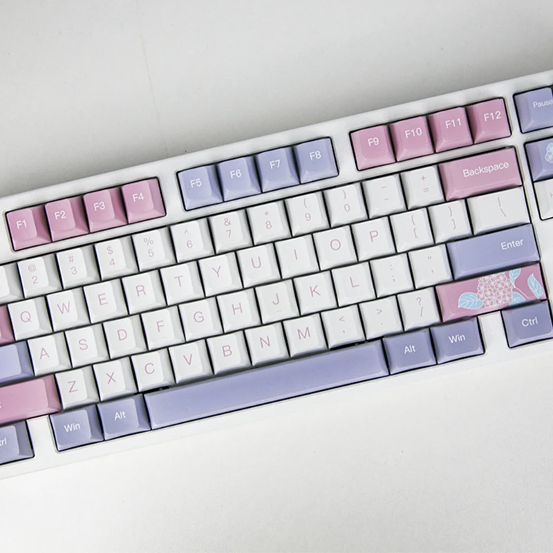 134Keys/set  Endless Summer theme keycap PBT sublimation process Cherry Profile mechanical keyboard cap purple pink keycap