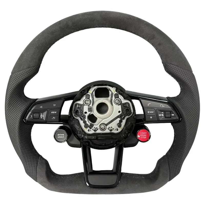 

Для Audi Высококачественный замшевый мех с перфорированным плоским дном и подогревом рулевого колеса, обновление подходит для A1 A3 A4 A5 A6 A7 A8 R8 B8 B9 S3 S4 S5