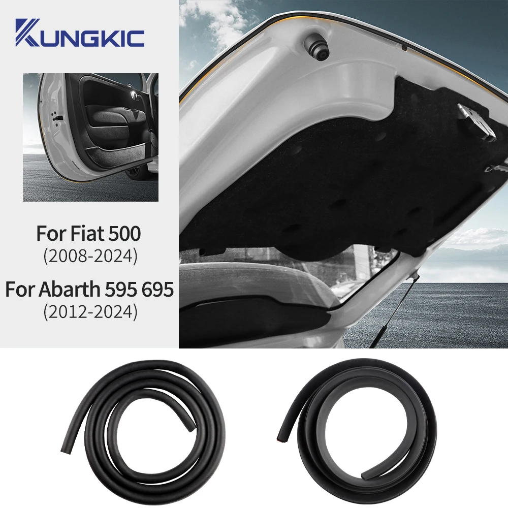 

Car Door Trunk Silicone Seal Strip for Abarth 595 695 2012-2024 Fiat 500 2008-2024 Protector Sticker Soundproof Waterproof Strip