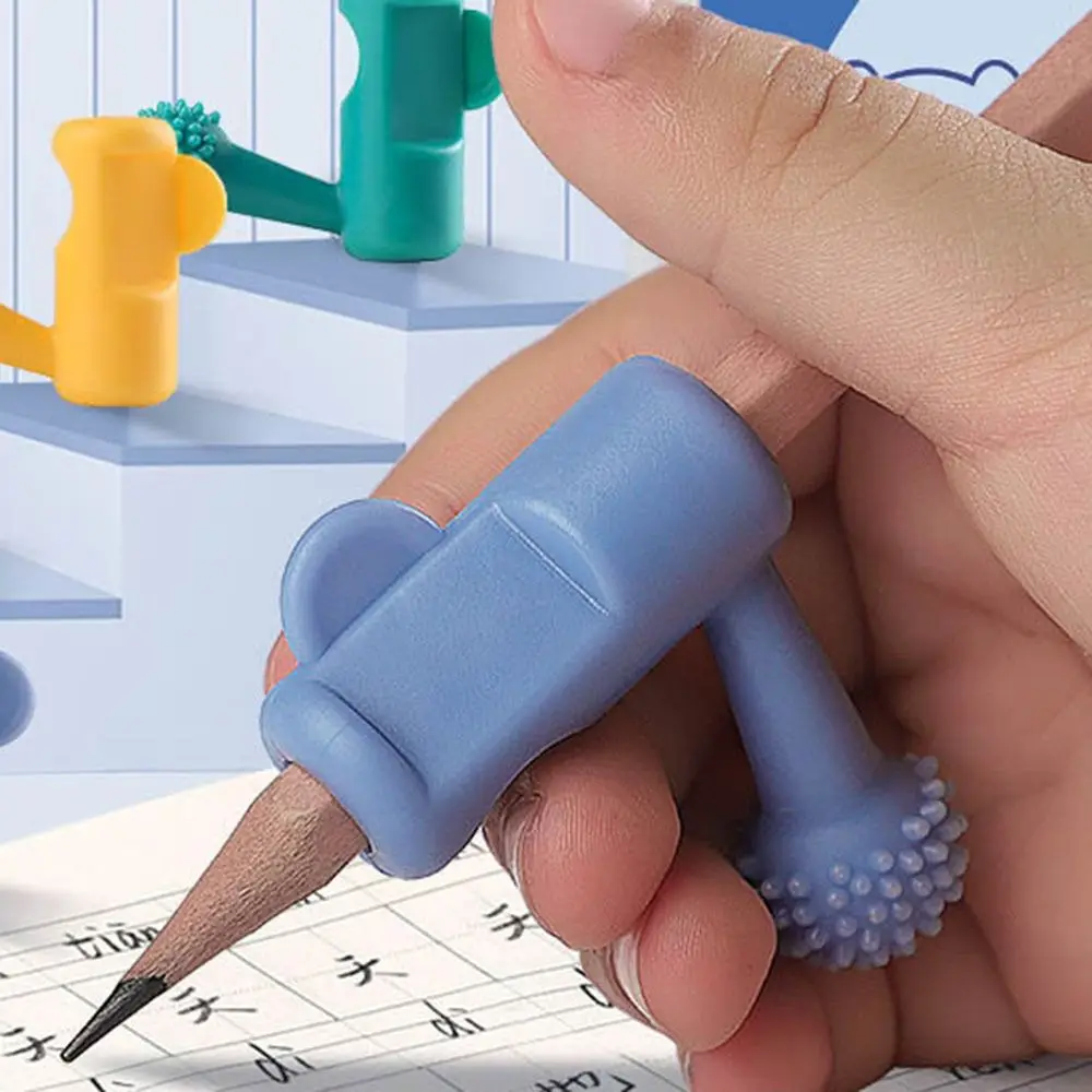 

4 pcs Writing Posture Silicone Orthosis Handwriting Writing AIDS Learning Practice Pen Holder Durable Soft Assisted Holding Pen