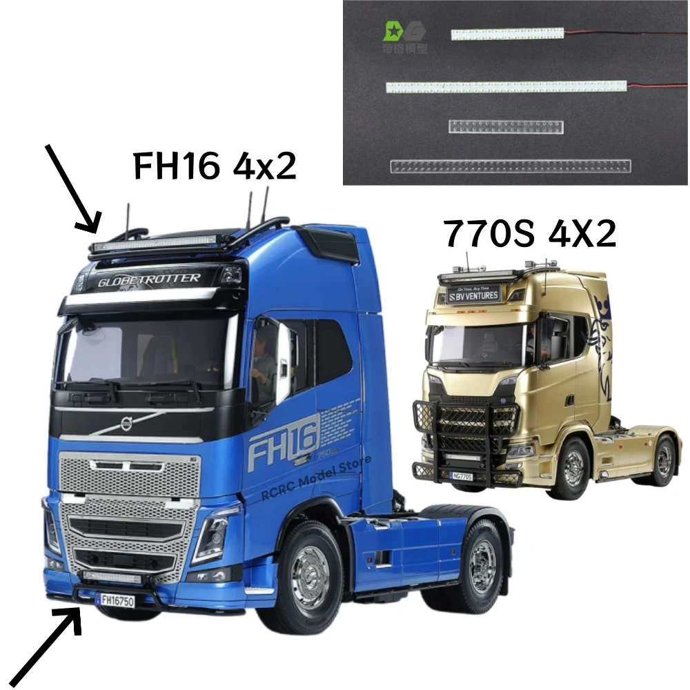 

1/14 игрушечный грузовик светодиодные ленты печатная плата света для Tamiya 1/14 SCANIA 770S 4x2 VOLVO RC тягач освещение DIY Запчасти