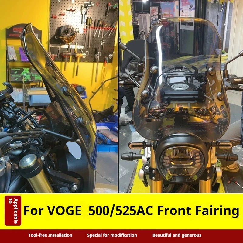 For VOGE 500AC 300AC 350AC 525AC Motorcycle Front Windshield Wind Deflector Modification Accessories
