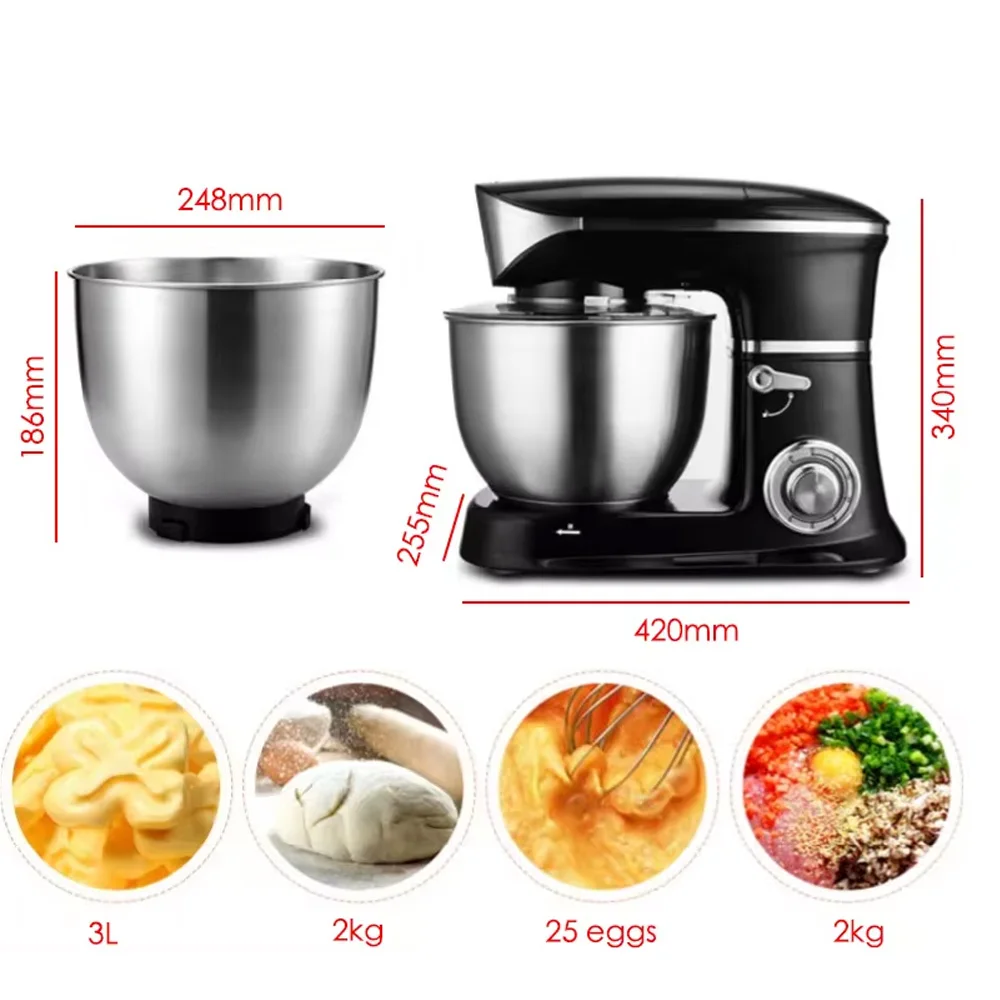 Commercial 6.5L Stand Food Blender Electric Meat Grinder 3 In1 Food Processor Dough Mixer Planetary Food Mixer Machines view 3