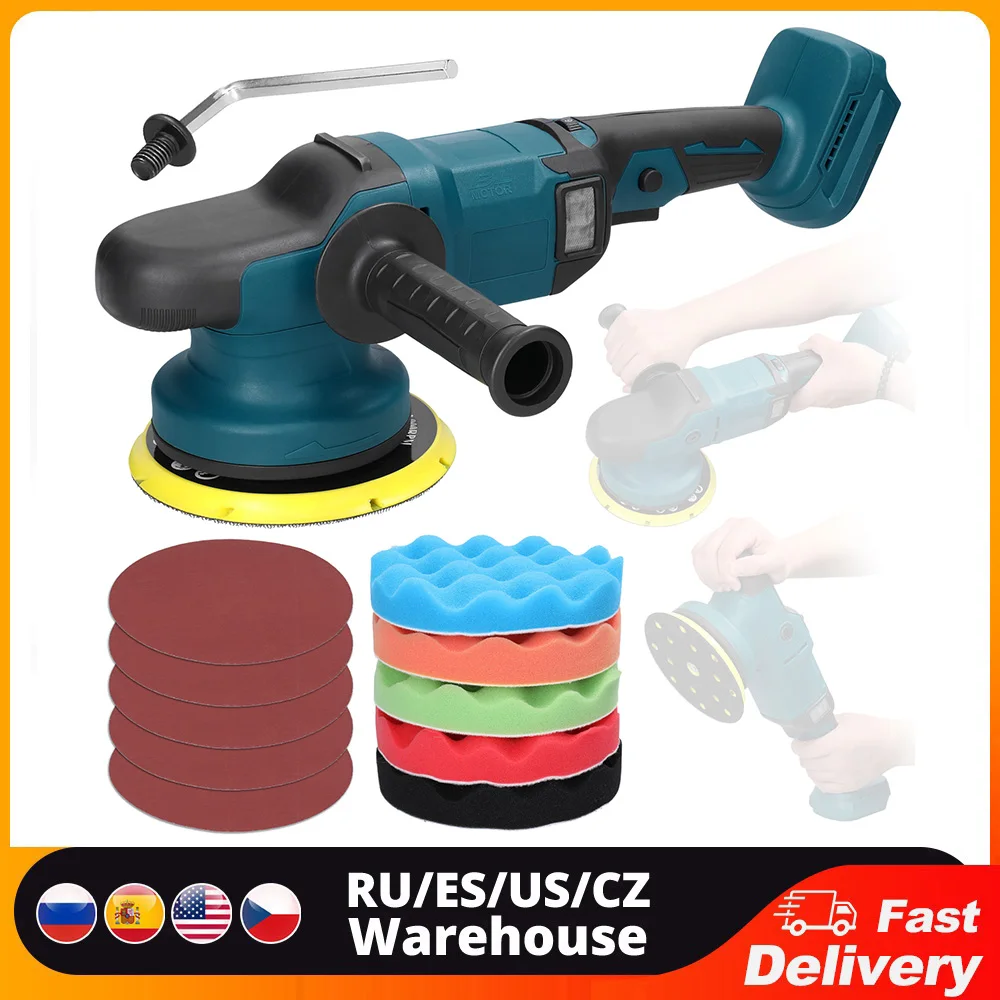 

150mm Brushless Motor Cordless Orbital Sander Wood Grind Tool Electric Car Polisher Multifunctional Wood Metal Waxing Polishing