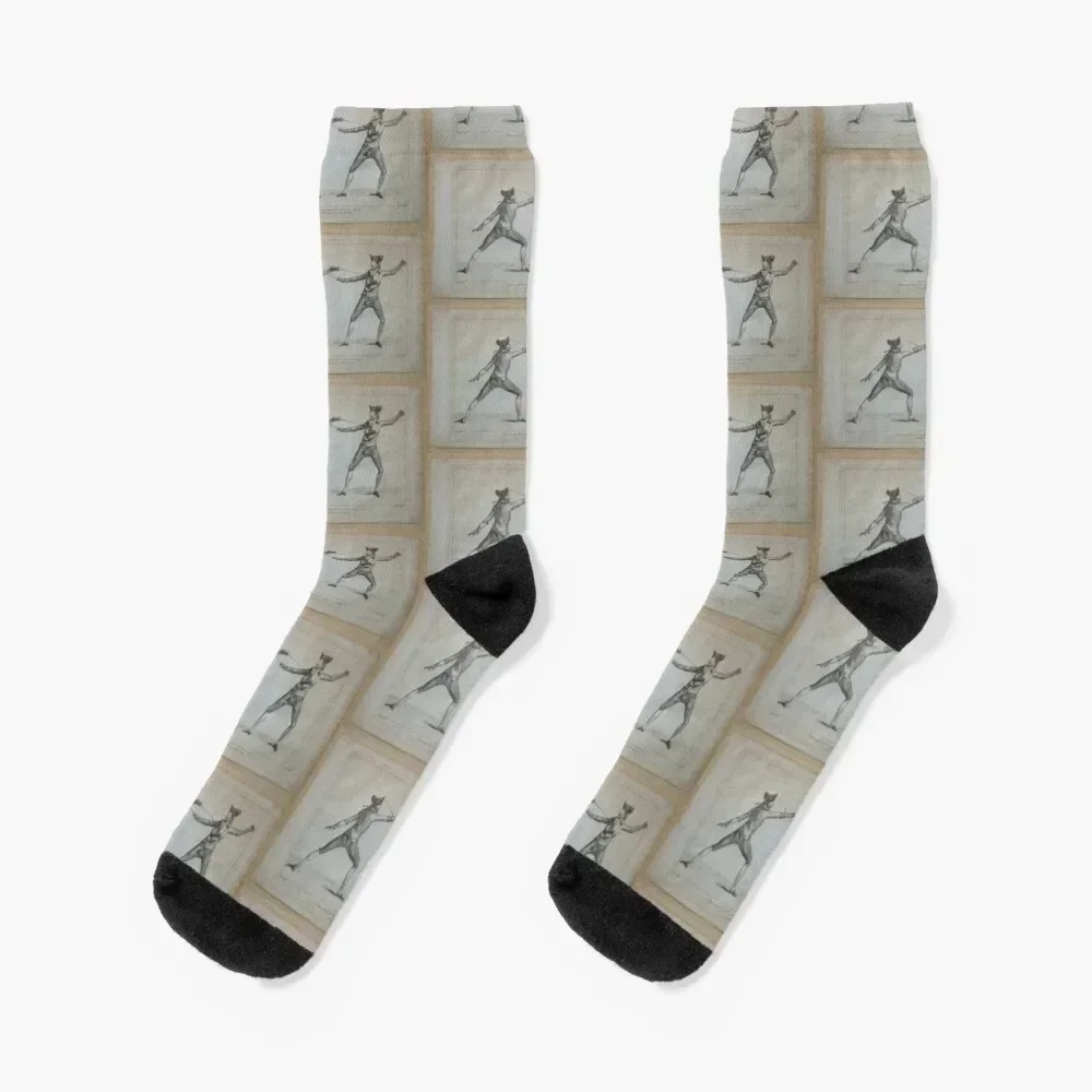 Angelo Domenico Malevolti Fencing Print, 1763 Socks colored Novelties professional running set Socks Man Women's