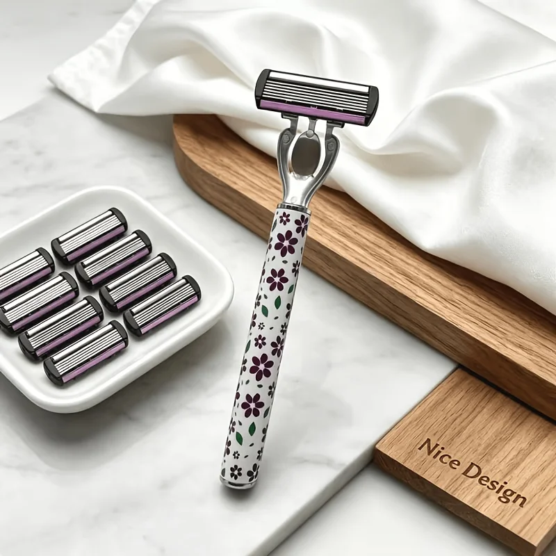 Men's Manual Razor 6-Layer Precision Blade System Replaceable Refills, Long-term Use, Men & Women Suitable Great Gift Idea