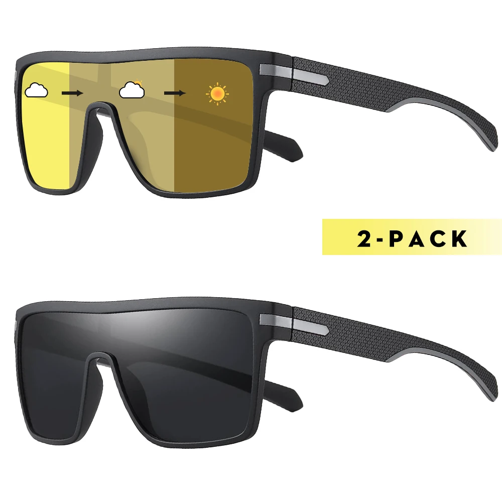 CRIXALIS Photochromic Polarized Sunglasses Oversized Black 5