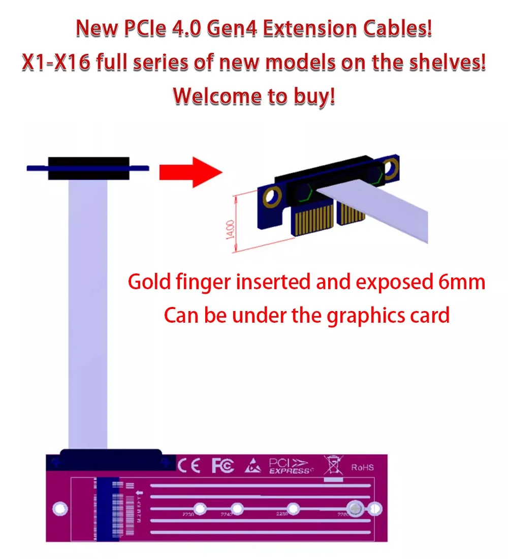 NVME SSD M2 PCIE 1x 4x Adapter PCIE to M2 Adapter M.2 NVME SSD to PCI Express X1 X4 Card Riser Adapter MKey for 2230-2280 M2 SSD