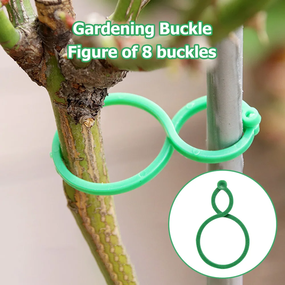 

20/50/100Pcs Plastic Garden Vine Strapping Clips Tie Plant Bundled Buckle Ring Garden Tomato Grapevine Hook Plants Fixing Tools