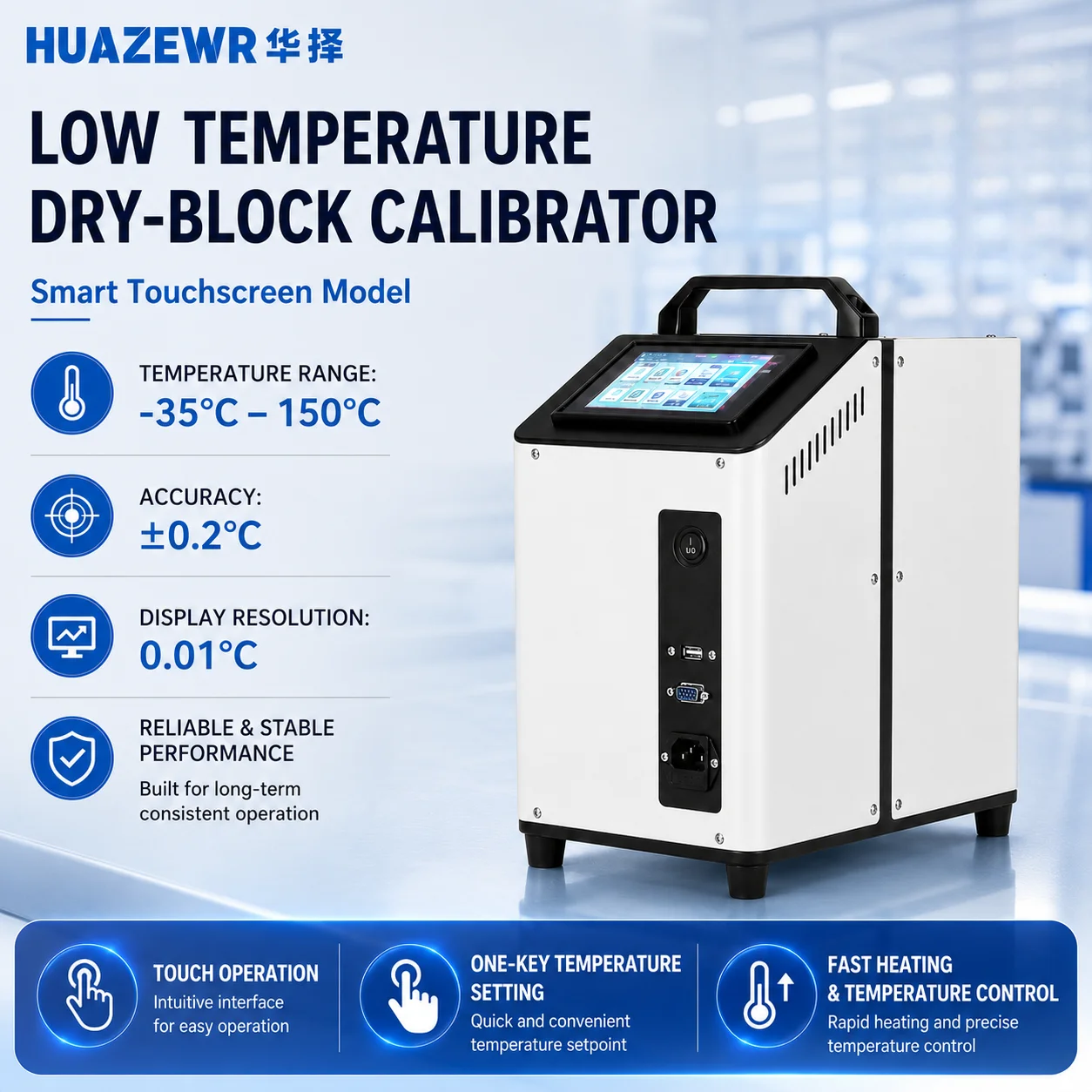 Portable Temperature Calibration Furnace -35~150°C, LCD Operation Panel, Stable Control, OEM ODM Available