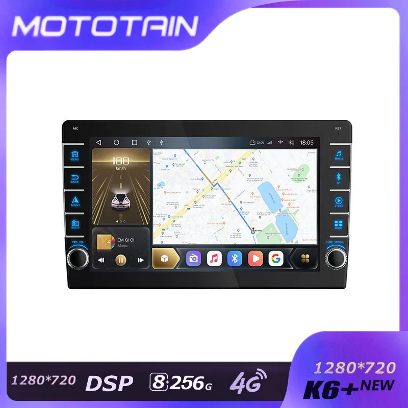 K6+New with Volume Knob Control Car Radio Android Stereo IPS Screen 1280*720 Navigation Universal Multimedia Player Real Buttons