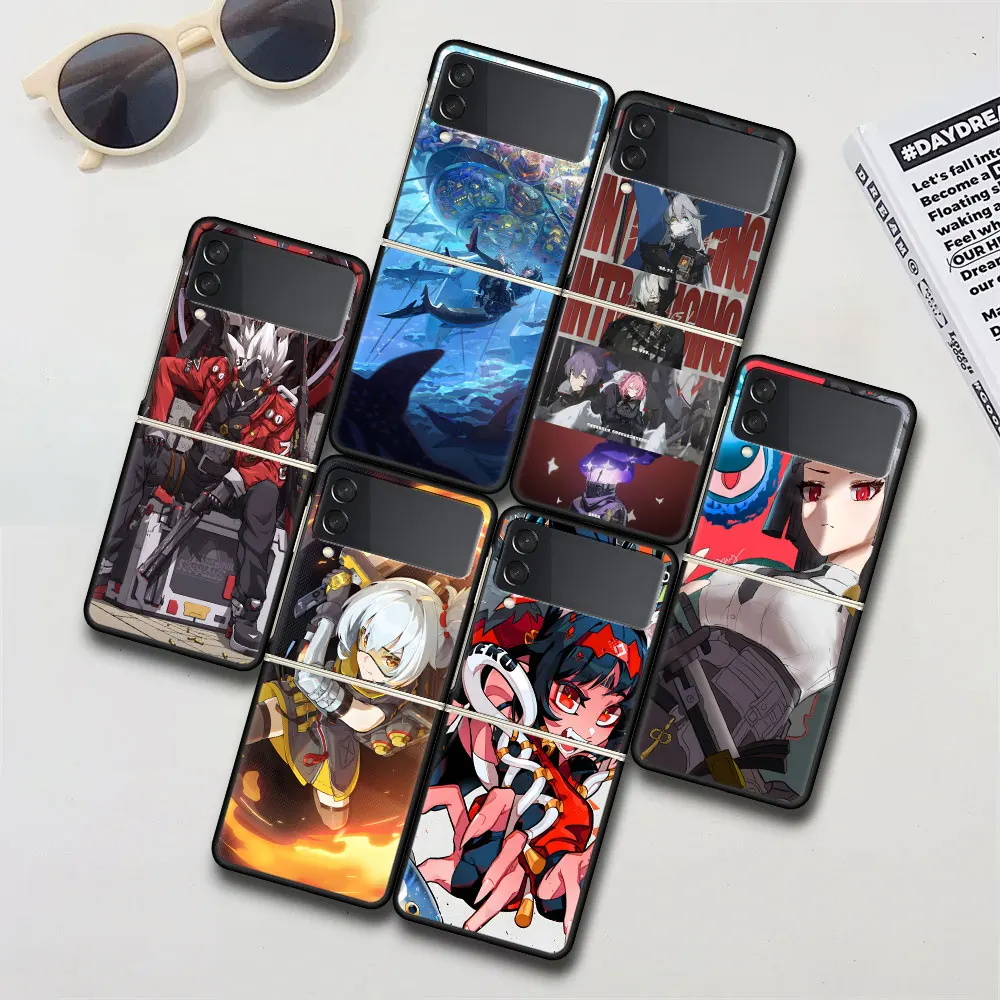 Zenless Zone Zero Anime Case for Samsung Galaxy Z Flip 4 3 5G Hard Black Cell Phone Cover Zflip4 Zflip3 PC Cases Flip4 Flip3