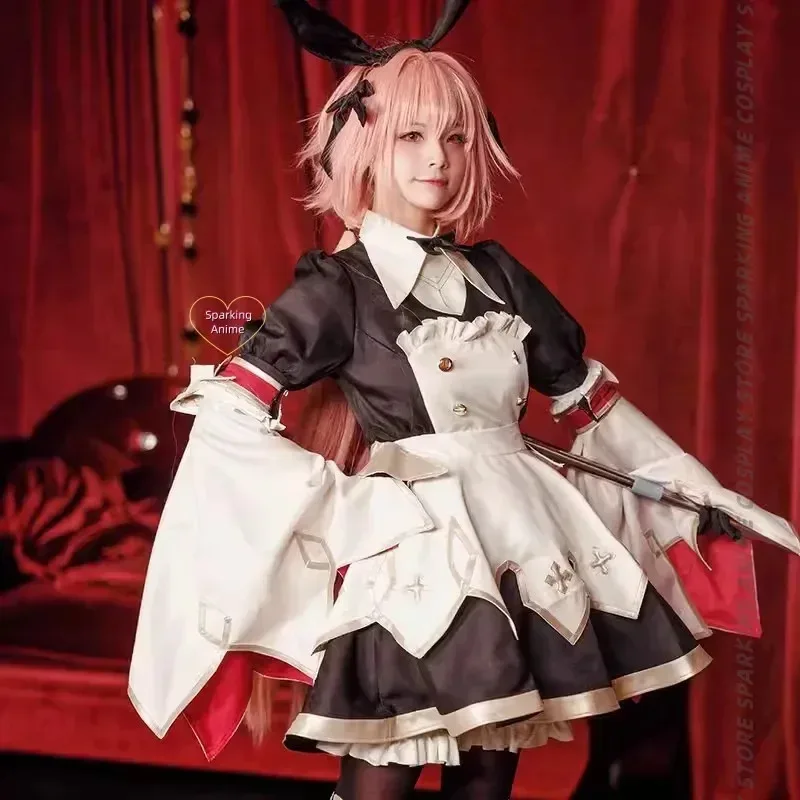 LQAnime Fate Grand Order Saber Astolfo Cosplay Costume FGO Sword Version 3.0 Maid Outfit Dress Party Suit Women Girls Dress
