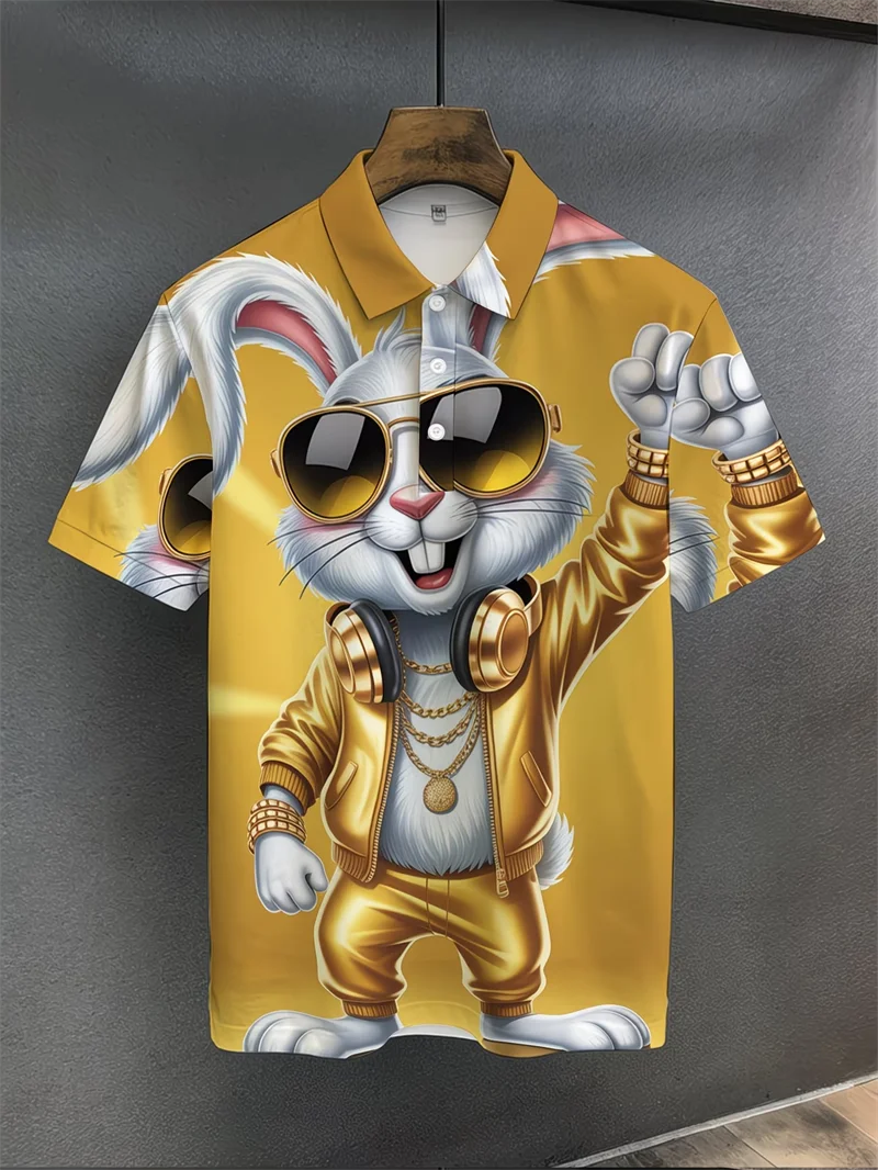 Men's 3D Golden Dragon Print Polo Shirts Chinese Dragon Graphic Short Sleeve Casual Streetwear Top High Quality Shirts