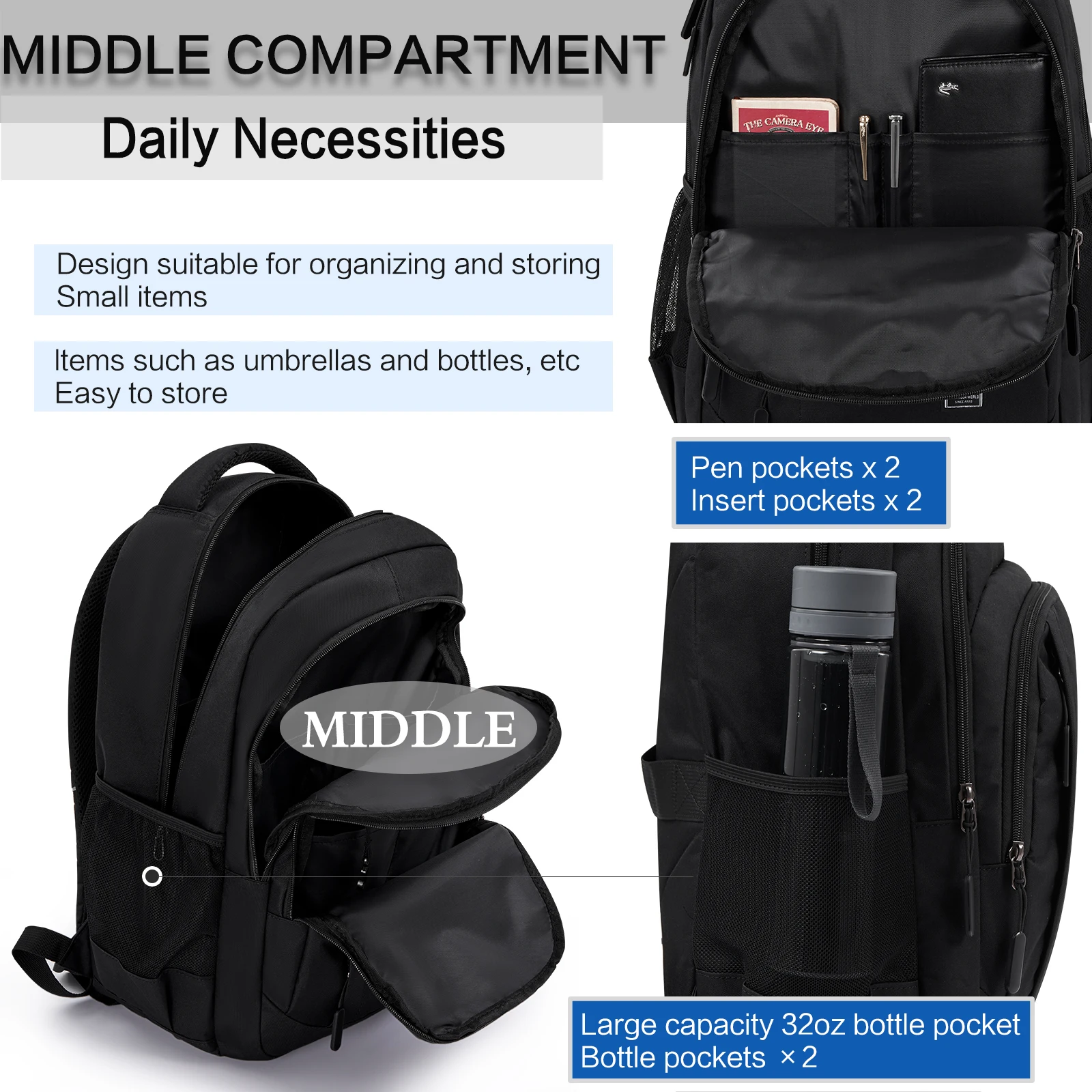 OIWAS-Multi-Function Laptop Mochila Masculina, Mochila de Viagem, Pacotes Ultra-Leves, Unisex Backbag de Alta Qualidade, Novo