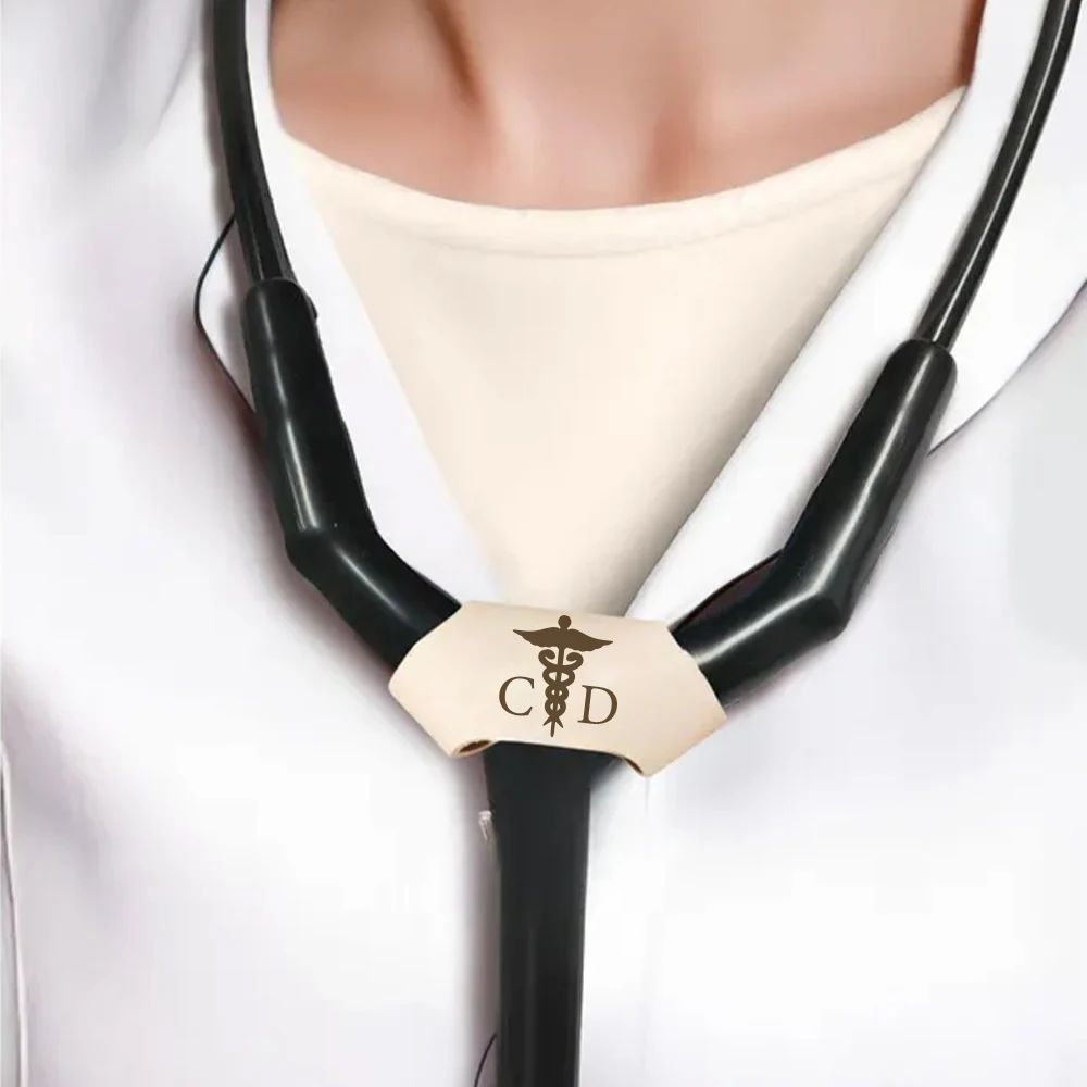 5pc Personalized Artificial Leather Stethoscope Id Tags,Stethoscope Charms, Custom Stethoscope Name Tags, Nurse Gifts For Her
