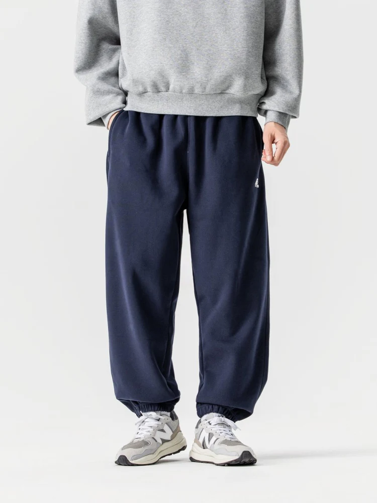 

GAYR повседневные свободные спортивные штаны с вышивкой, однотонные универсальные тяжелые спортивные штаны с манжетами в стиле ретро для мужчин