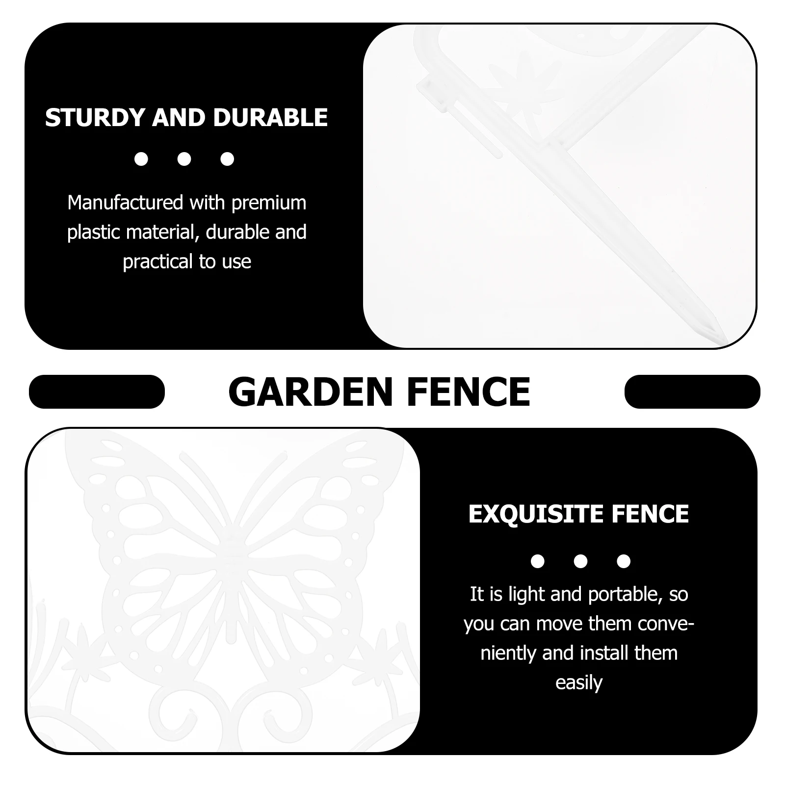 

4pcs Garden Fence Decor Plastic Outdoor Fence Ornaments For Yard Path Border Landscape Edging European Style Lawn Decorative