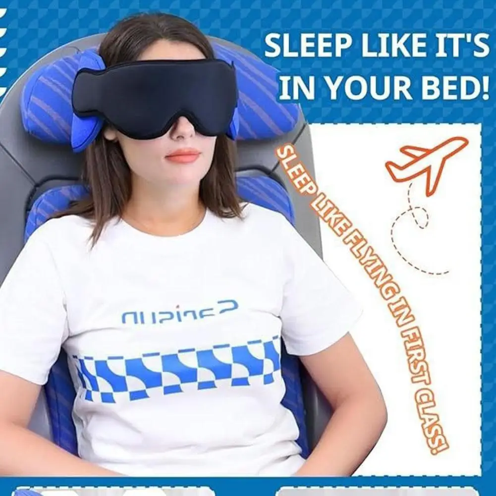 Travel Sleep Mask Airplane Car Head Support System Anti‑Shake Head Fixing Sleep Mask Full Light Blocking For Long Flight Road view 5