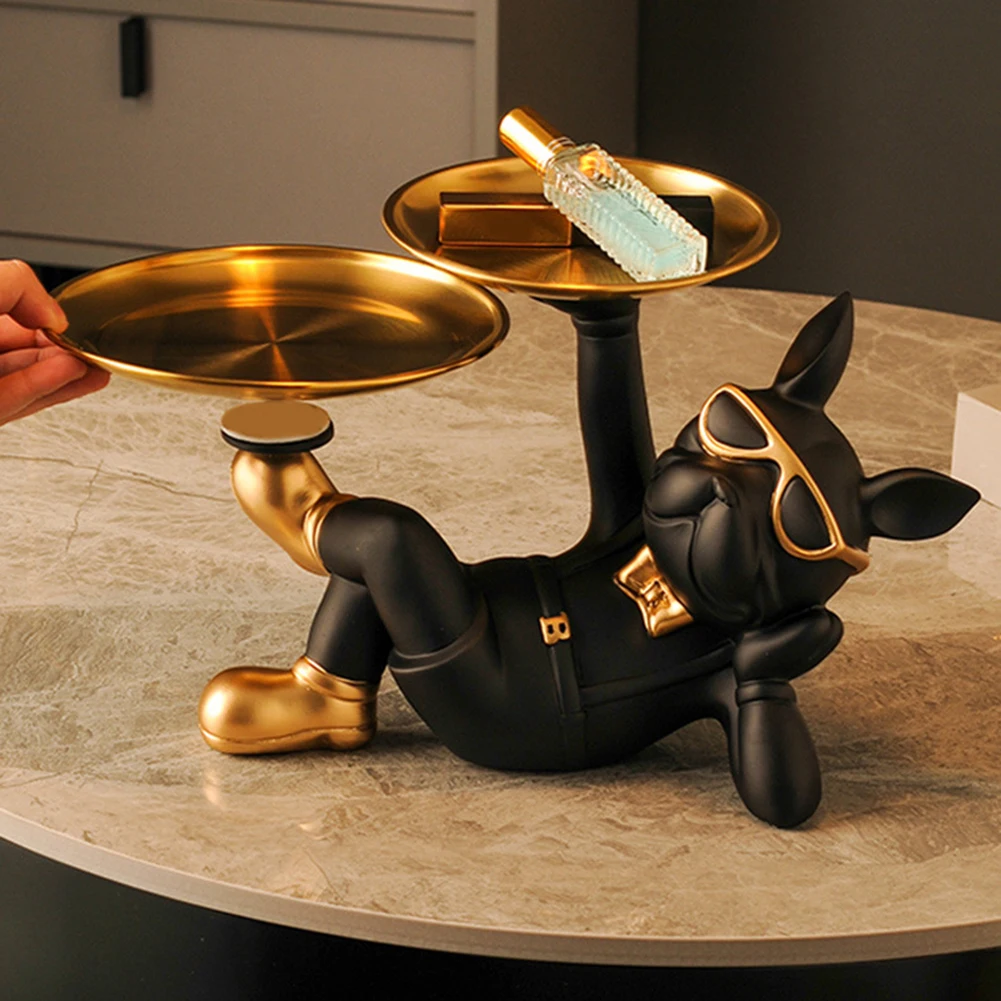 Key Storage Ornament Resin Simulation Cartoon Dog Sculpture Decoration Saving Space Entrance Key Storage Rack for Living Room