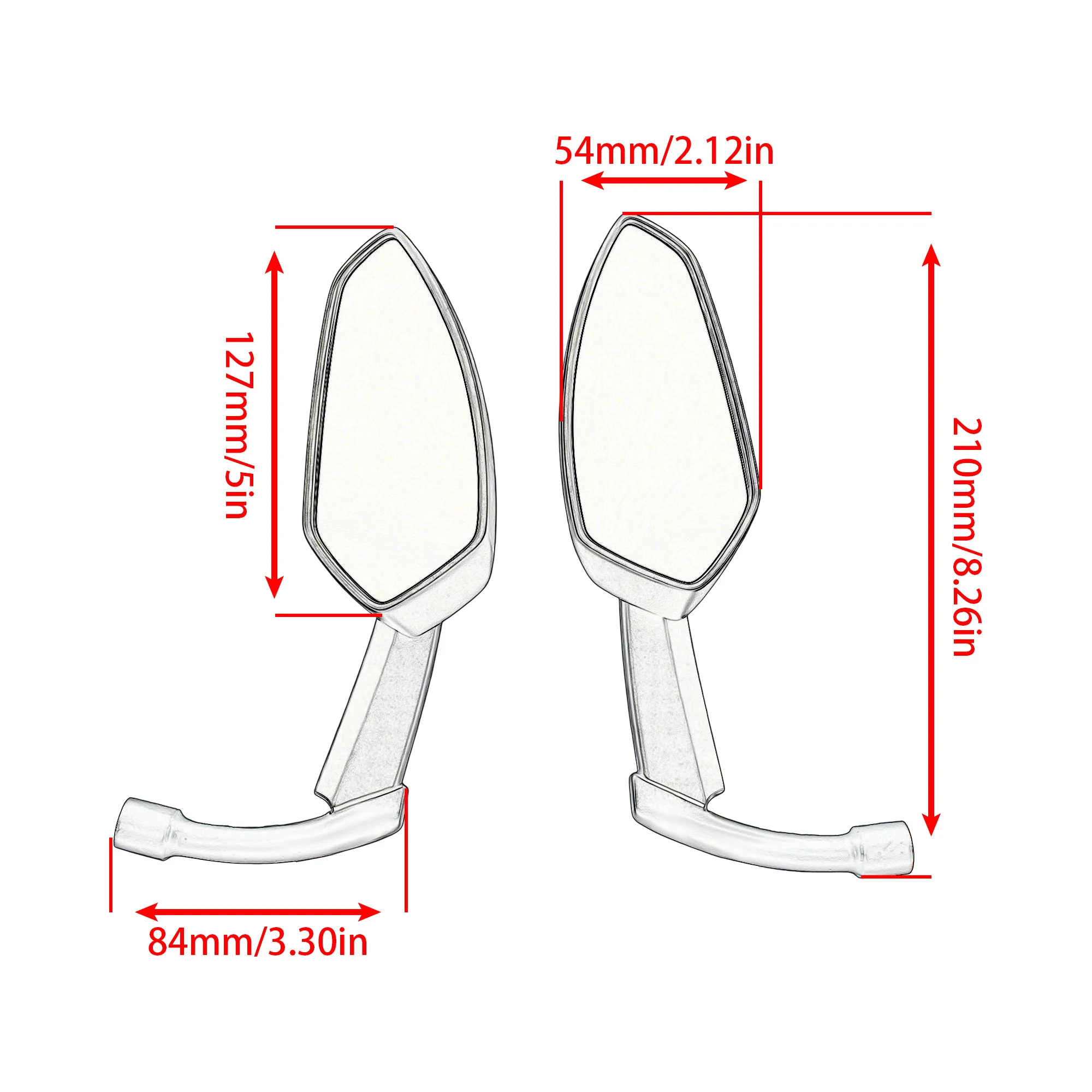 For Chopper Cruiser Custom Touring Motorcycle Scooter M8 M10 Rear View Mirror Black Chrome Side Mirror Universal Modified Parts view 6