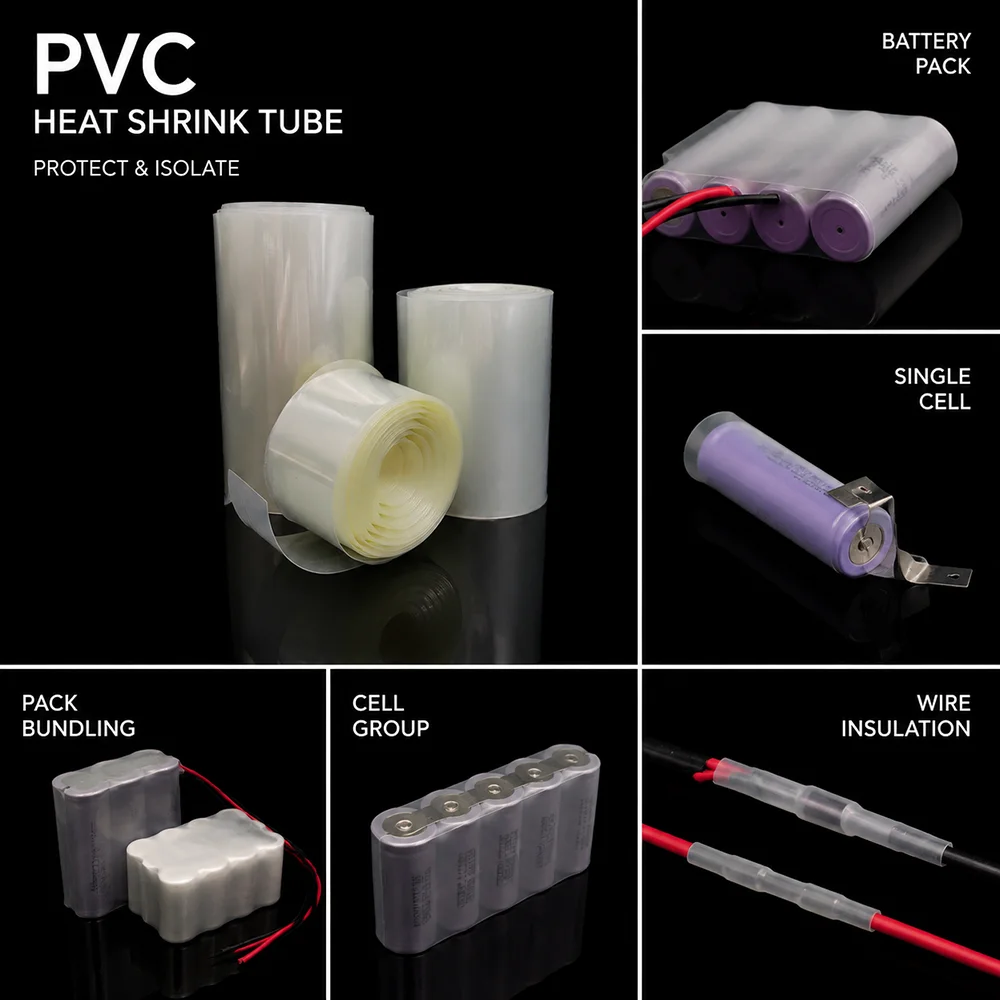 1/2/3/5/10M Transparent PVC Heat Shrink Tube Width 30~300mm Flame Retardant Insulated Moisture-Proof Shrink Tubing