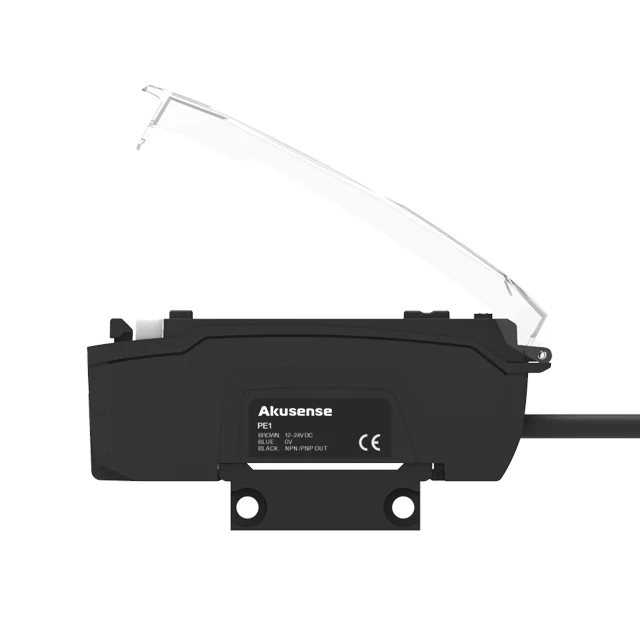 Akusense PE1 Digital Fiber Optic Signal Amplifier Diffusive Thrubeam Cylindrical Square Head Optical Sensors For PNP NPN Output