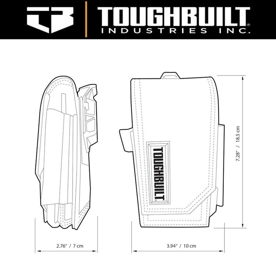 Imagem -02 - Toughbuilt Tb-ct33p Smart Phone Pouch Notebook e Lápis Bolsos Compatível com a Maioria das Correias de Ferramentas Heavy Duty Construção