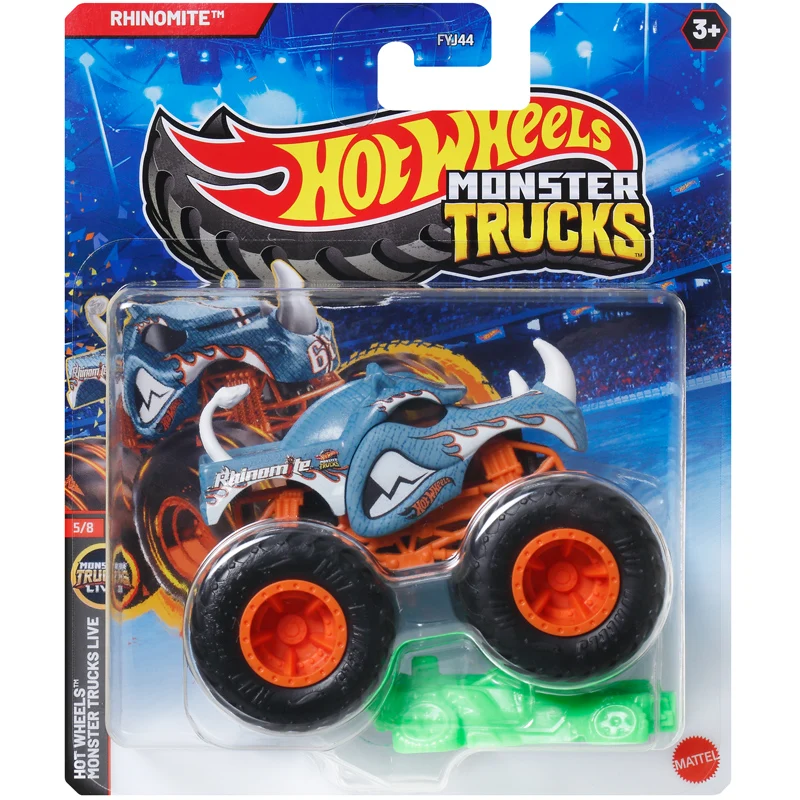 Auténtico 2025 Hot Wheels Monster Trucks FYJ44 motor de bomberos 1/64 escala aleación modelo fundido a presión coche vehículo de juguete niños regalos coleccionables